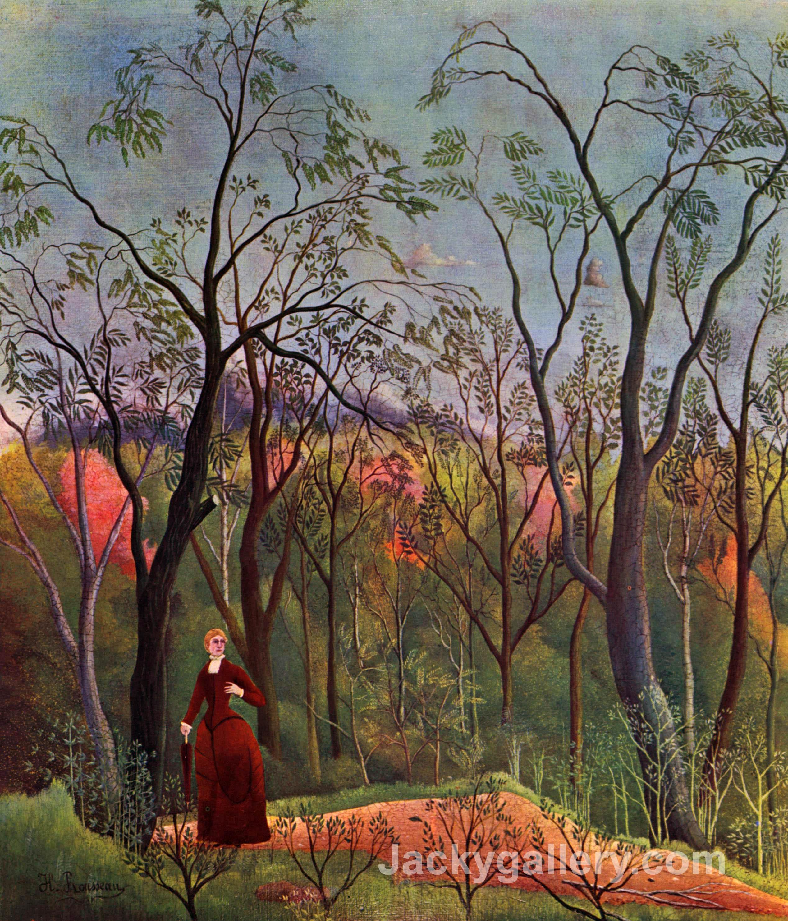 Forest Promenade by Henri Rousseau paintings reproduction
